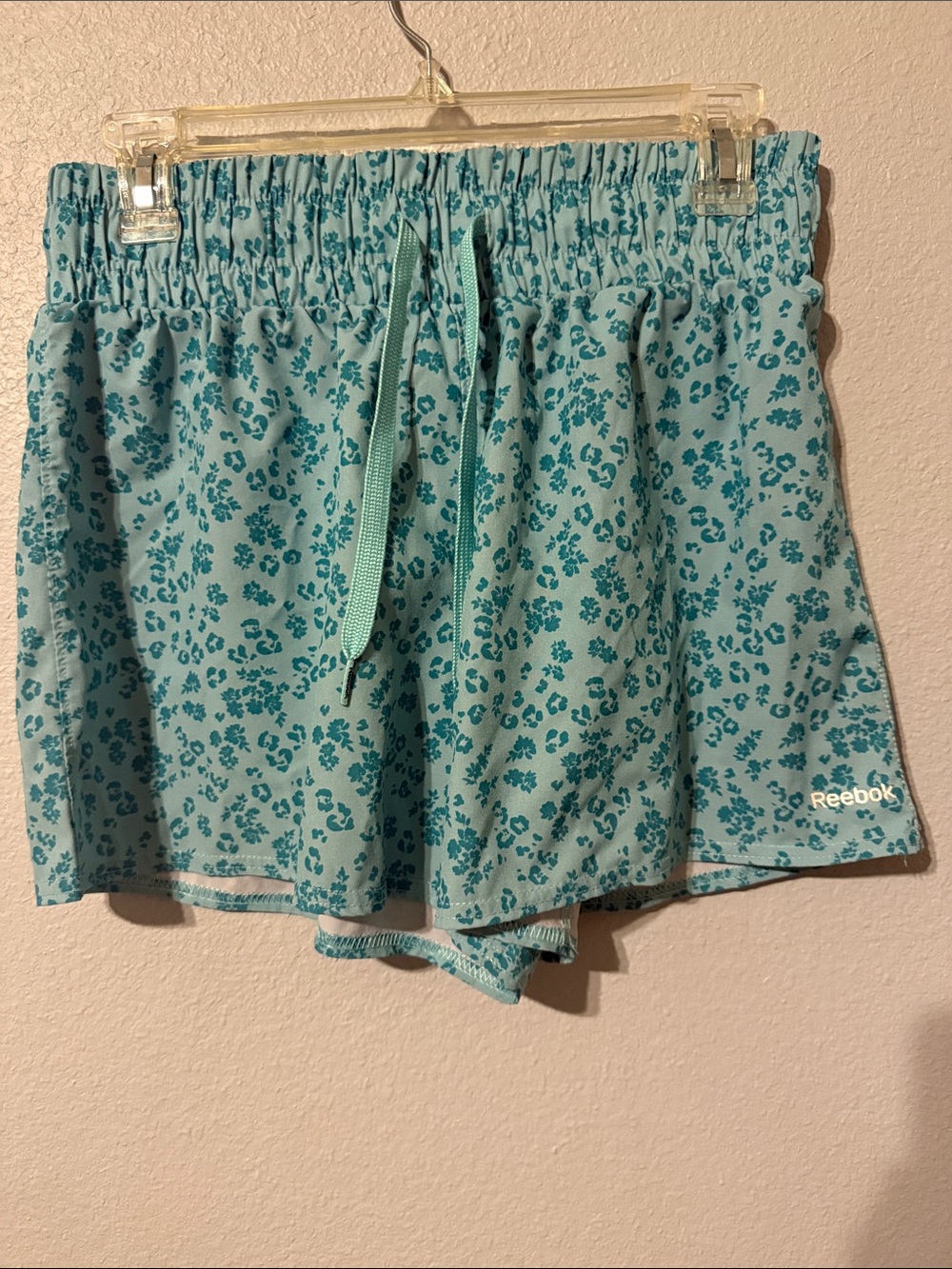 Reebok Teal Floral Athletic Shorts